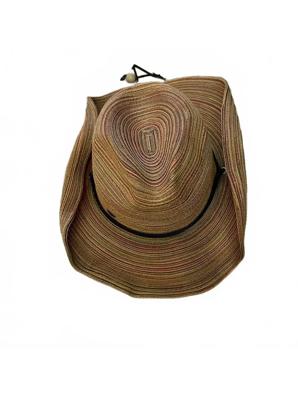Scala Brown Rolled Brim Western Boho Hat Leather band Rustic Earth Tones Beach